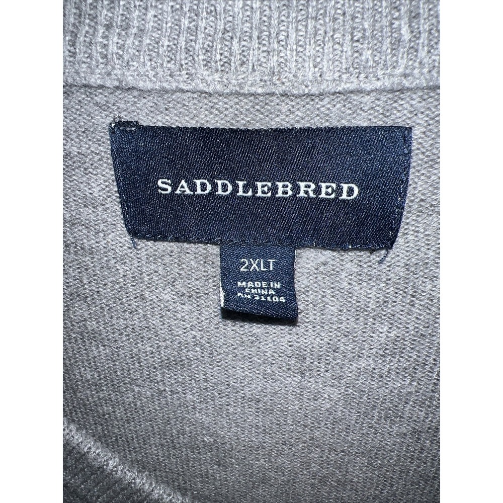 Saddlebred Vest Men's 2XLT Light Gray V Neck - Picture 3 of 3